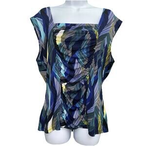 Style & Co Women Size XL Blue Sleeveless Oversized Pullover Top
